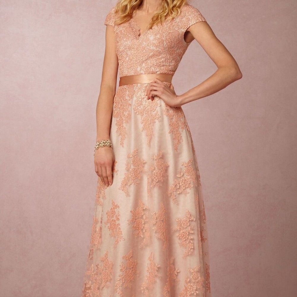 Aidan Mattox Gown - Alina size 8 PEACH